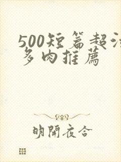 500短篇超污多肉推荐