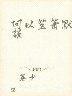 何以笙箫默 小说
