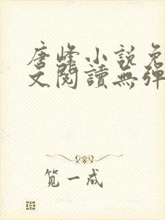 唐峰小说免费全文阅读无弹窗