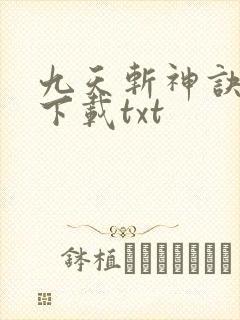 九天斩神诀免费下载txt封面
