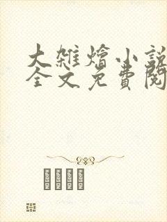 大杂烩小说在线全文免费阅读笔趣阁封面