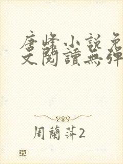 唐峰小说免费全文阅读无弹窗封面