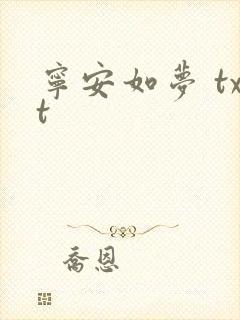 宁安如梦 txt