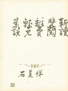 叶轻离裴靳墨小说免费阅读无弹窗