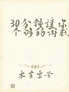 30分钟让你桶个够的游戏软件