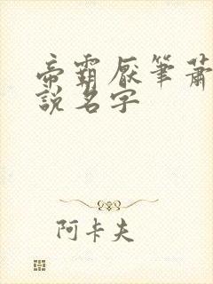 帝霸厌笔萧生小说名字