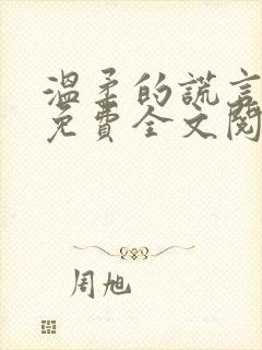 温柔的谎言小说免费全文阅读封面