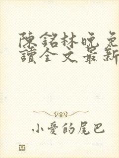 陈铭林晚免费阅读全文最新章节