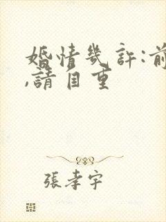 婚情几许:前夫,请自重