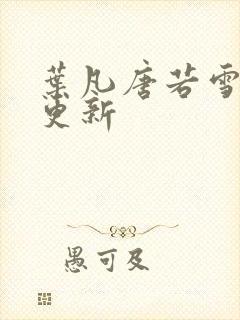 叶凡唐若雪王婿更新