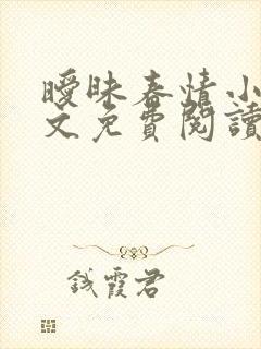 暧昧春情小说全文免费阅读无弹窗封面
