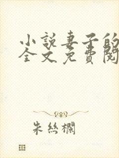 小说妻子的秘密全文免费阅读全文