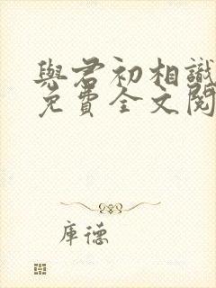 与君初相识小说免费全文阅读