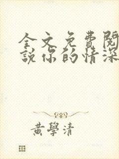 全文免费阅读小说你的情深我不配