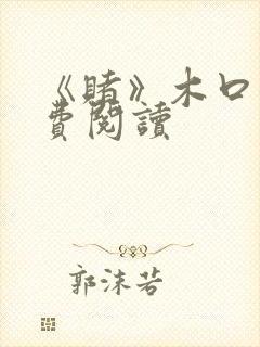 《赌》木口银免费阅读封面
