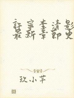 许宁李清影小说最新章节更新时间