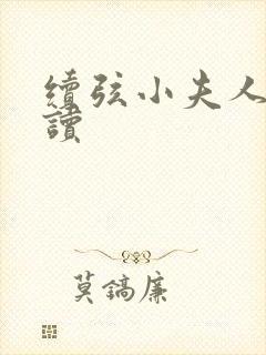 续弦小夫人 阅读