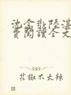 沈念欢陆湛北免费阅读全文
