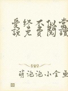 爱终不似当初小说免费阅读全文