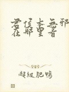 君侯本无邪小说在哪里看