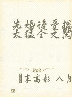 先婚后爱总裁别太猛全文阅读