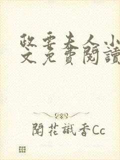 政要夫人小说全文免费阅读无弹窗封面