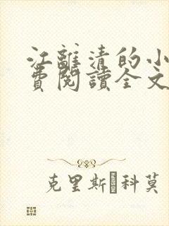 江离清的小说免费阅读全文