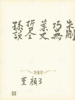 孙哲叶巧朱颜小说全文无删减免费阅读
