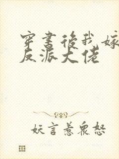 穿书后我嫁给了反派大佬封面