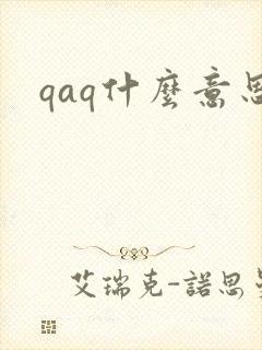 qaq什么意思封面