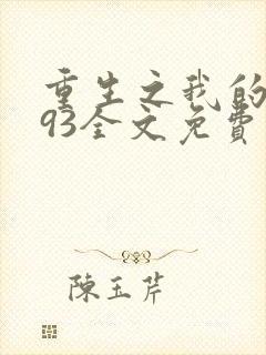 重生之我的1993全文免费阅读封面