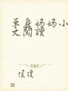 单身妈妈小说全文阅读封面