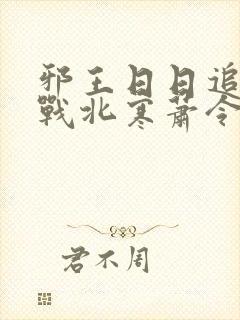 邪王日日追妻忙战北寒萧令月免费封面