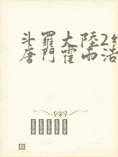 斗罗大陆2绝世唐门霍雨浩武魂