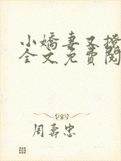 小娇妻又撩又甜全文免费阅读