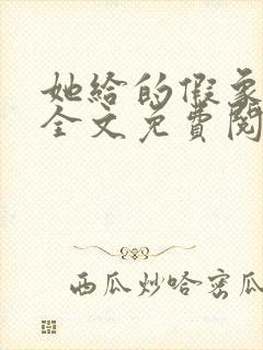 她给的假象小说全文免费阅读封面
