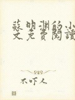 苏明渊的小说全文免费阅读无弹窗