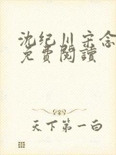 沈纪川宋念全文免费阅读封面