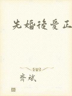 先婚后爱正版