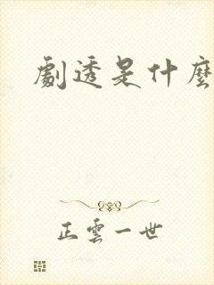 剧透是什么意思