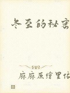 冬至的秘密封面