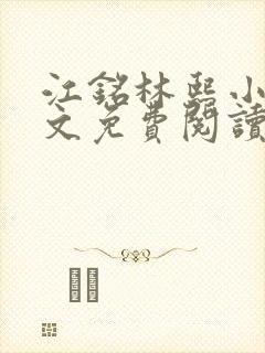 江铭林熙小说全文免费阅读