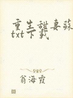 重生甜妻苏炸了txt下载