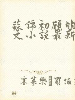 苏锦初顾明琛全文小说最新章节更新