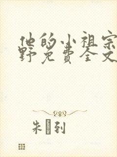 他的小祖宗甜又野免费全文下载封面