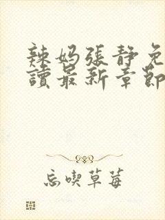 辣妈张静免费阅读最新章节txt