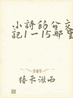小诗的公交车日记1一15哪里能看