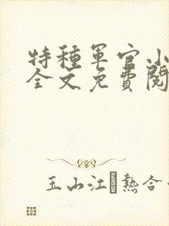 特种军官小小妻全文免费阅读封面