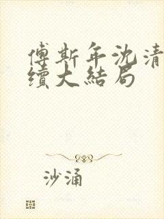 傅斯年沈清欢后续大结局封面