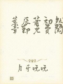 叶辰萧初然全集章节免费阅读无弹窗